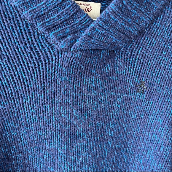 Men's Original Penguin Blue Knit Sweater - Size M - Picture 3 of 6